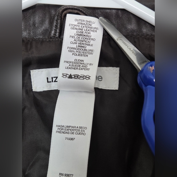 Liz Claiborne brown leather vest zip up large - Picture 9 of 10